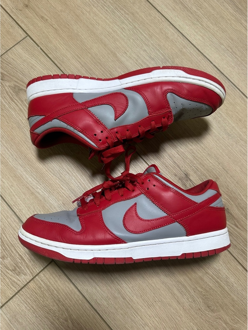 Nike Dunk Low Red and Gray Sneakers